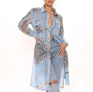 Fashionnova Baroque Maxi Shirt (NWOT)